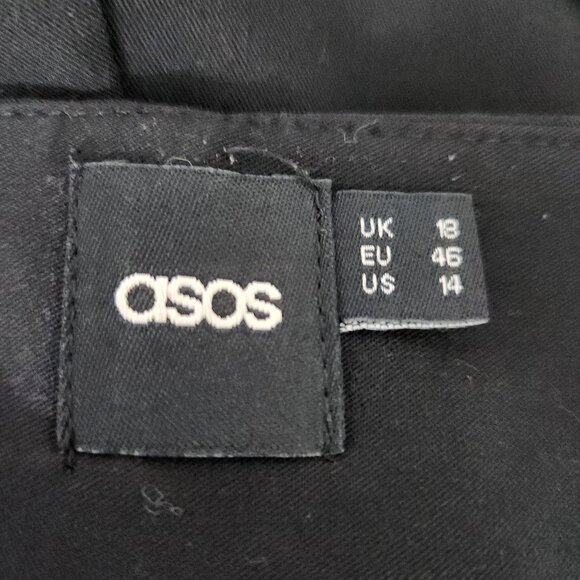 ASOS Shorts Women's Plus Size 18 High Rise Scallop Hem‎ Side Zip Black - Picture 7 of 8